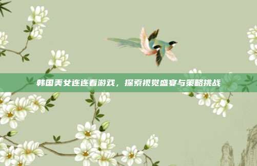 韩国美女连连看游戏,探索视觉盛宴与策略挑战