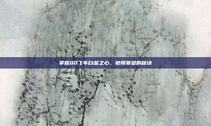 掌握QQ飞车白金之心,驰骋赛道的秘诀