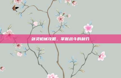 剑灵枪械攻略,掌握战斗的利刃