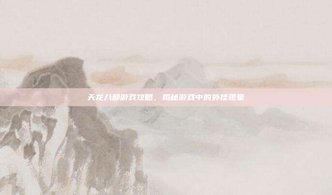 天龙八部游戏攻略,揭秘游戏中的外挂现象