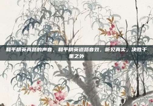 和平精英真路的声音，和平精英道路音效，听见真实，决胜千里之外