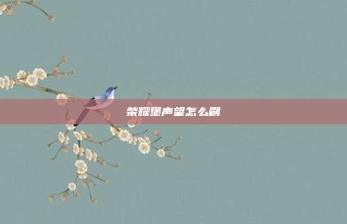 荣耀堡声望怎么刷
