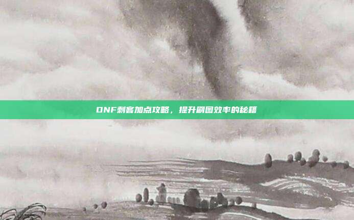 DNF刺客加点攻略,提升刷图效率的秘籍