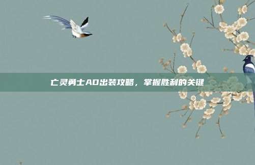 亡灵勇士AD出装攻略,掌握胜利的关键