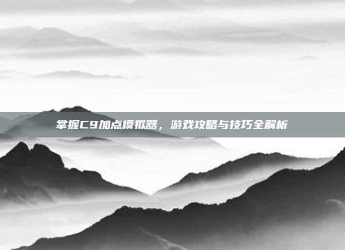 掌握C9加点模拟器,游戏攻略与技巧全解析