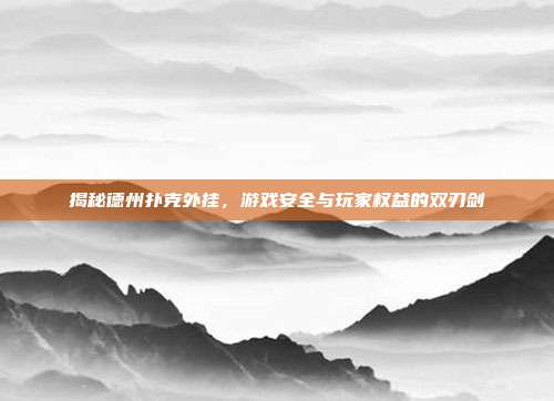 揭秘德州扑克外挂,游戏安全与玩家权益的双刃剑