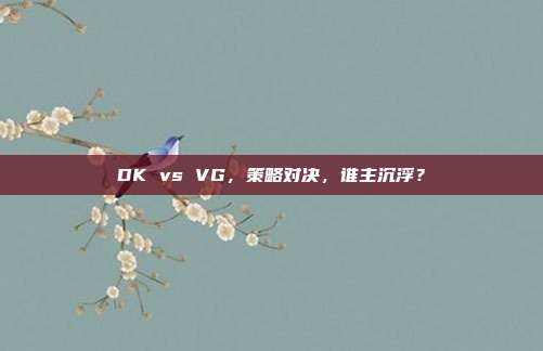 DK vs VG,策略对决,谁主沉浮?