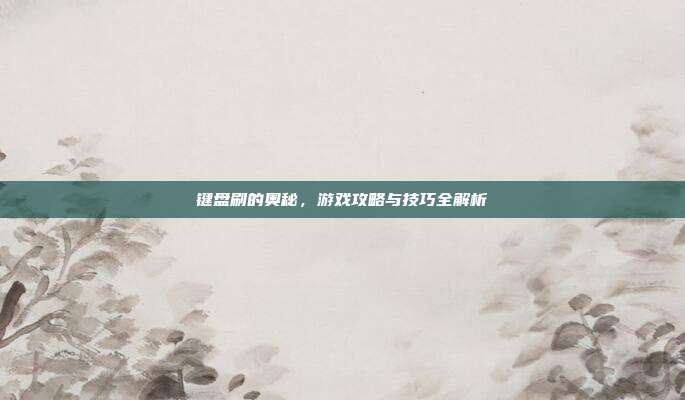 键盘刷的奥秘,游戏攻略与技巧全解析