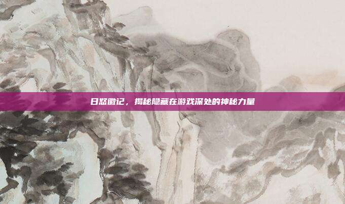 日怒徽记,揭秘隐藏在游戏深处的神秘力量