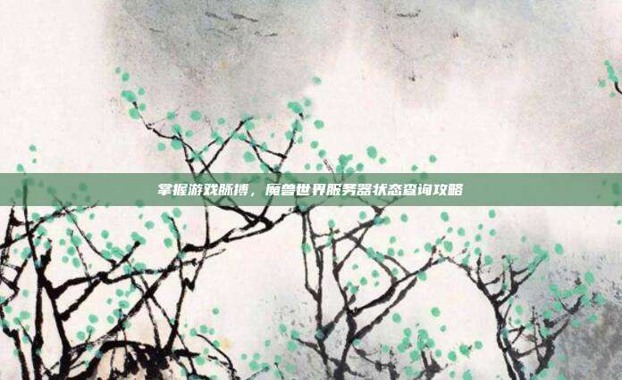 掌握游戏脉搏,魔兽世界服务器状态查询攻略