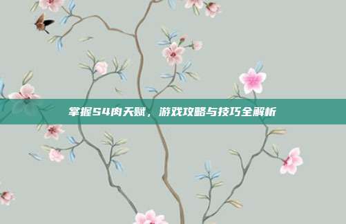 掌握S4肉天赋,游戏攻略与技巧全解析