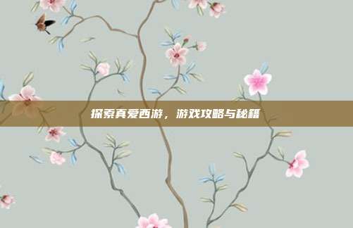 探索真爱西游,游戏攻略与秘籍