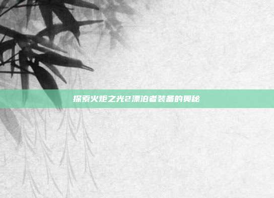 探索火炬之光2漂泊者装备的奥秘