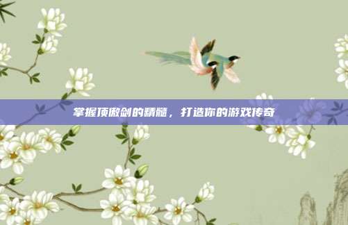 掌握顶傲剑的精髓,打造你的游戏传奇