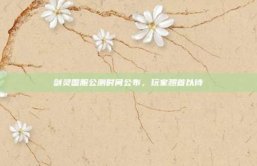 剑灵国服公测时间公布,玩家翘首以待