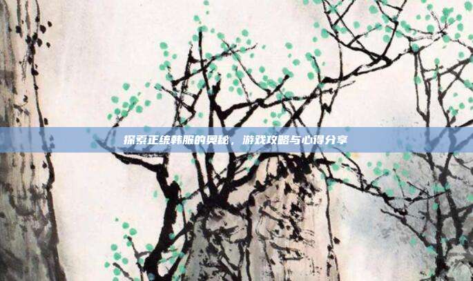 探索正统韩服的奥秘,游戏攻略与心得分享