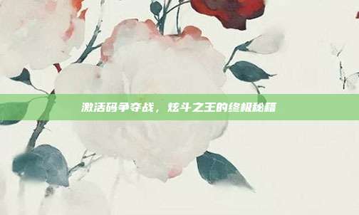 激活码争夺战,炫斗之王的终极秘籍