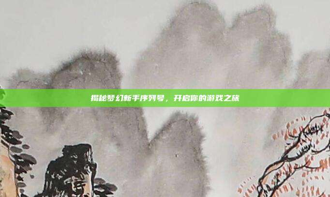 揭秘梦幻新手序列号,开启你的游戏之旅
