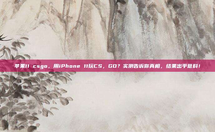 苹果11 csgo，用iPhone 11玩CS，GO？实测告诉你真相，结果出乎意料！