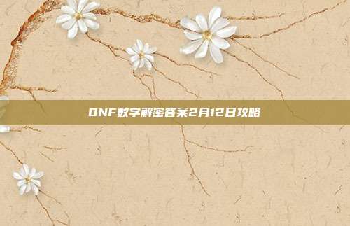 DNF数字解密答案2月12日攻略