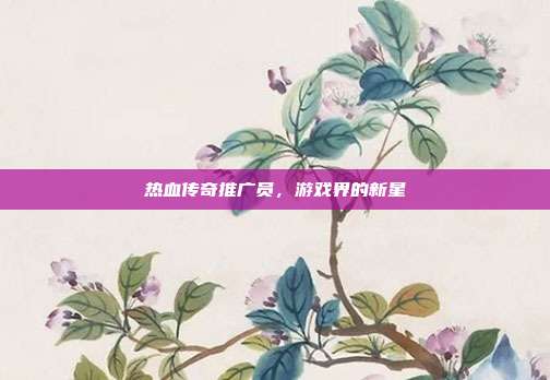 热血传奇推广员,游戏界的新星