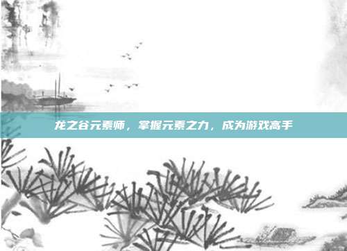 龙之谷元素师,掌握元素之力,成为游戏高手