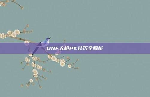 DNF大枪PK技巧全解析