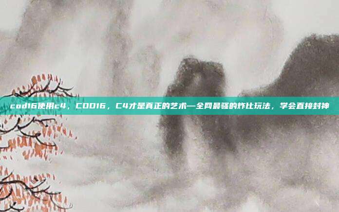 cod16使用c4，COD16，C4才是真正的艺术—全网最骚的炸比玩法，学会直接封神