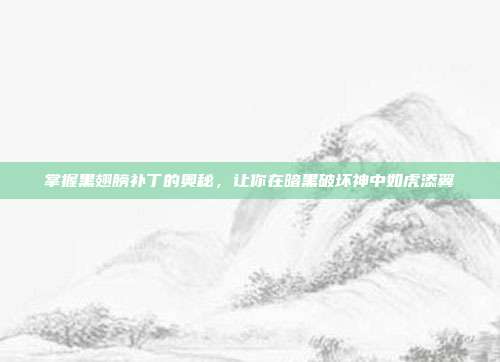 掌握黑翅膀补丁的奥秘,让你在暗黑破坏神中如虎添翼