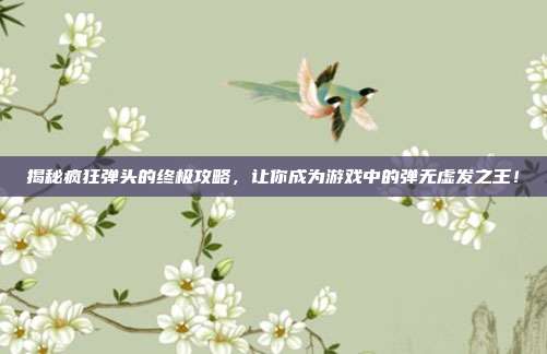 揭秘疯狂弹头的终极攻略,让你成为游戏中的弹无虚发之王!