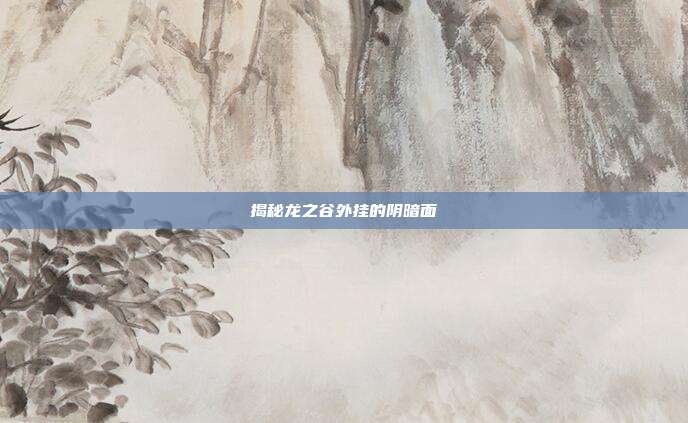 揭秘龙之谷外挂的阴暗面