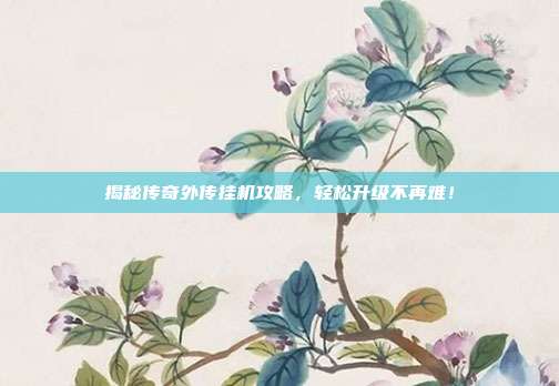 揭秘传奇外传挂机攻略,轻松升级不再难!