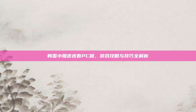 韩国小姐连连看PC版,游戏攻略与技巧全解析