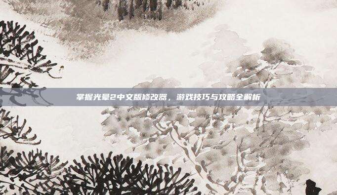 掌握光晕2中文版修改器,游戏技巧与攻略全解析