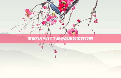 掌握9650GT显卡的高效游戏攻略