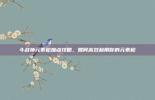 斗战神元素枪加点攻略,如何高效利用你的元素枪