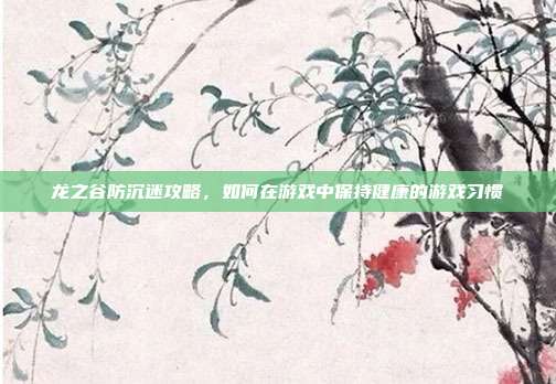 龙之谷防沉迷攻略,如何在游戏中保持健康的游戏习惯