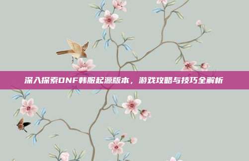 深入探索DNF韩服起源版本,游戏攻略与技巧全解析