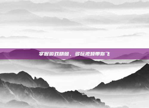 掌握游戏精髓,多玩视频带你飞