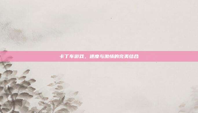 卡丁车游戏,速度与激情的完美结合
