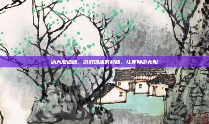 冰天加速器,游戏加速的利器,让你畅游无阻
