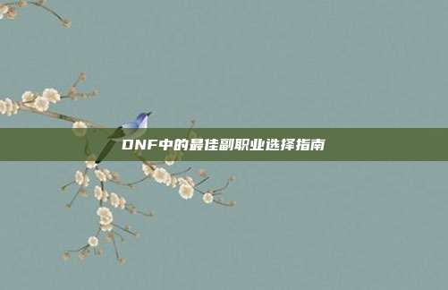 DNF中的最佳副职业选择指南