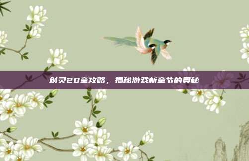 剑灵20章攻略,揭秘游戏新章节的奥秘