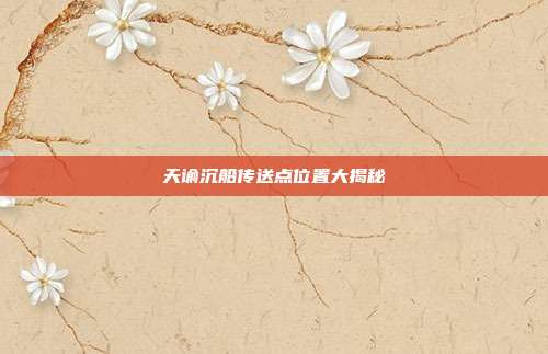 天谕沉船传送点位置大揭秘