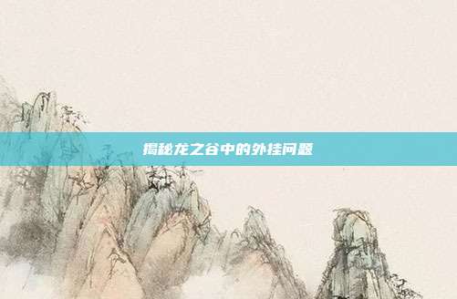 揭秘龙之谷中的外挂问题