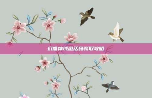 幻想神域激活码领取攻略
