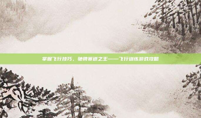 掌握飞行技巧,驰骋赛道之王——飞行训练游戏攻略