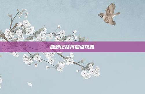 鹿鼎记猛将加点攻略