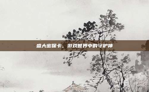 盛大密保卡,游戏世界中的守护神