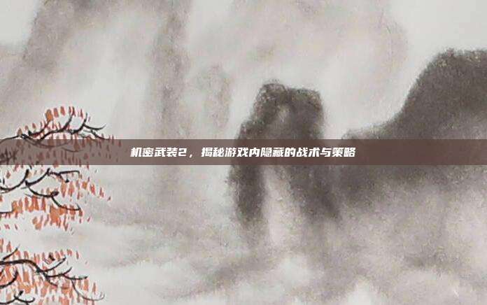 机密武装2,揭秘游戏内隐藏的战术与策略